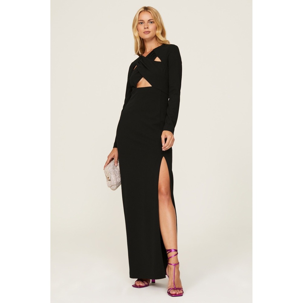 NWT ONE33 Social Maxi Dress Sz 2‎ Cutout Slit Evening Gala Event Minimal Formal